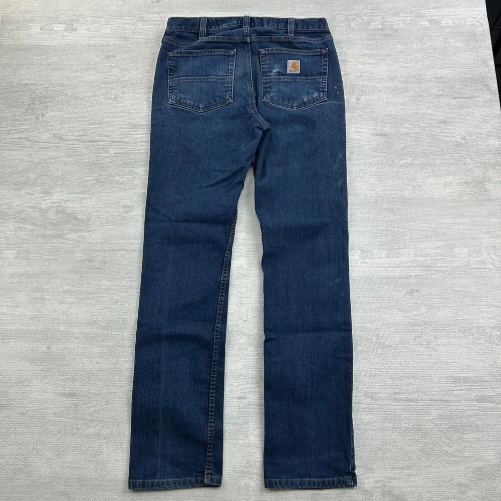 Carhartt Jeans Size 32x34 Blue Straight‎ Fit Medium Wash Denim Workwear Pants